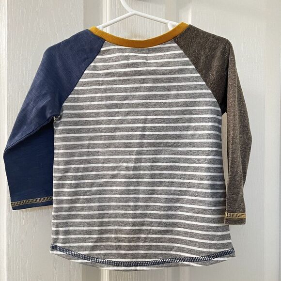 Mud Pie Game Day Football Applique Tee Long Sleeve Boys Size S 12-18 Months NWT - Picture 8 of 10